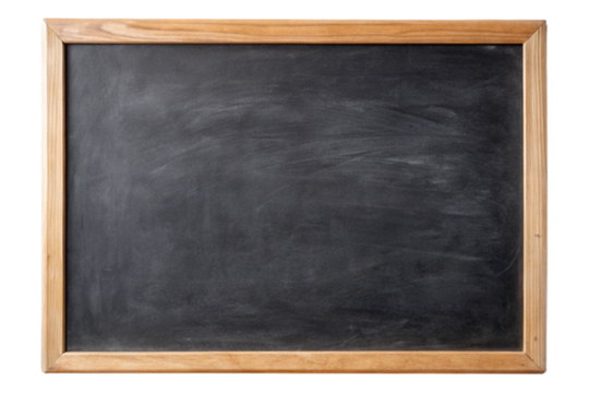 Isolated chalkboard with wooden frame for educational display and creative expression transparent background