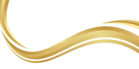 gold wave curve, golden wave corner shape for element, stripes ribbon golden graphic, striped gold