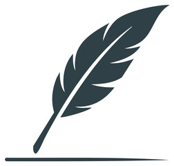Obraz premium Feather quill writing a line of ink. Artistic and creative element for design.