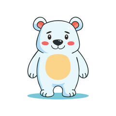 Naklejka premium Cute cartoon polar bear cub illustration