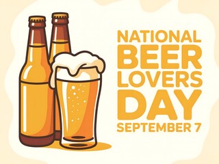 Celebrate national beer lovers day with refreshing beer isolated on white background