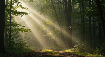 morning mist in the forest