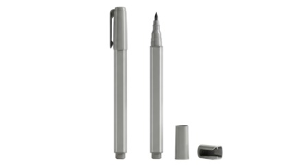 Isolated Gray Marker Pens