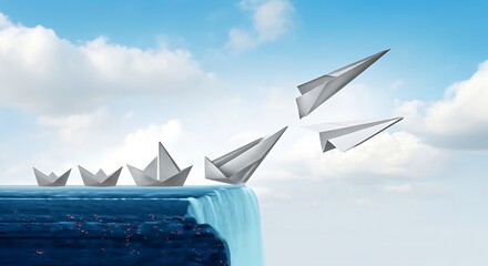 Innovative Journey From Paper Boats to Flying Planes Over a Waterfall