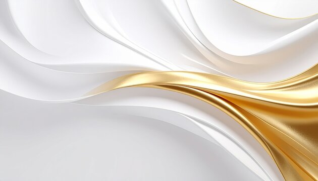 Des lignes gracieuses&nbsp;: un motif de vagues blanches et dor&eacute;es