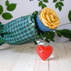 Unique Rose Cupcake with Heart Candy Gift.