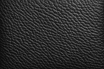 Close-up of a black pebbled leather texture