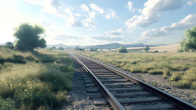 railroad tracks in the morning