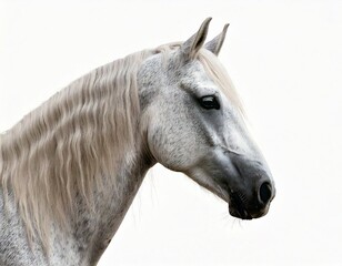 White Andalusian Horse, isolated on white background