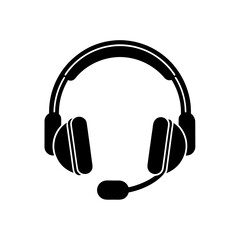 customer support headset icon vector isolated 