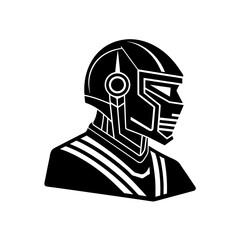 robot head profile  sleek  minimalist  artificial 