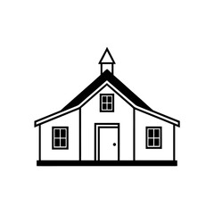 simple building outline with a distinctive rooflin