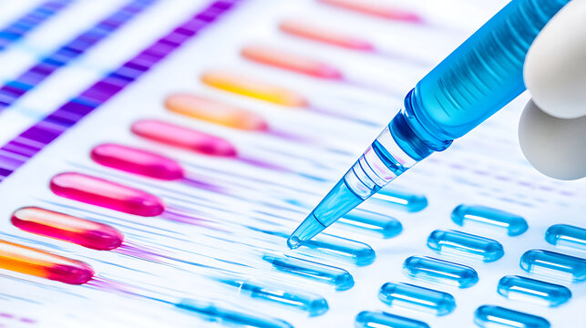 Precision Pipette Dispensing Liquid into Microarray Wells
