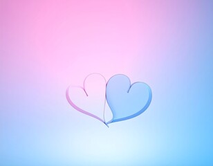 Hearts, digital art, pastel colors