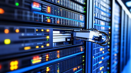 Secure Data Center with Locked Server Rack