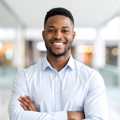 Obraz premium Man Smiling, Portrait, Indoor Mall