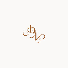 wedding initial concept caligraphic style monogram letter luxury minimalist logo design JB