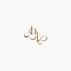 wedding initial concept caligraphic style monogram letter luxury minimalist logo design JH