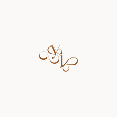wedding initial concept caligraphic style monogram letter luxury minimalist logo design JY