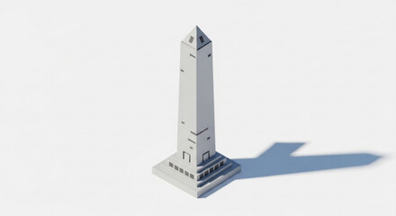 Isometric washington monument illustration of famous landmark and american architecture design concept