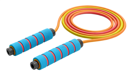 Jump rope with foam handles transparent background