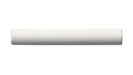 Chalk stick with dust and broken edge transparent background