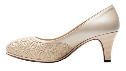 High heel shoe with sole detail transparent background