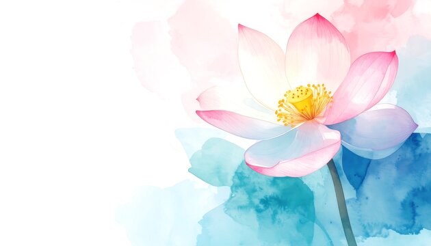 Delicate lotus flower illustration