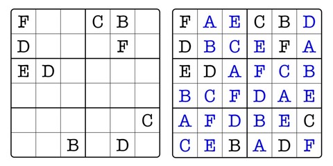 Sudoku Game Board and Answer Key	