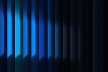 Vertical blue slats, dark background, light reflection