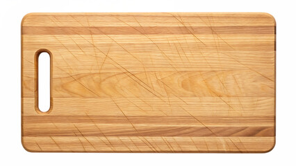 Cutting board with knife marks and wood grain transparent background