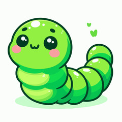 green caterpillar cartoon illustration