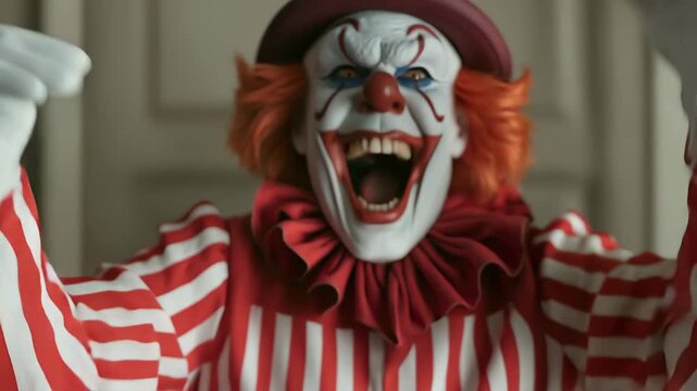 crazy scary evil laughing clown, 4K Video 