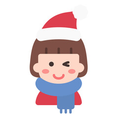 모자 쓰고 윙크하는 소녀 아이콘