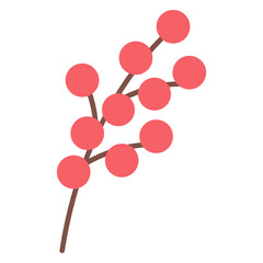 크리스마스 빨간 열매 장식 아이콘