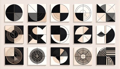 Geometric abstract art composition