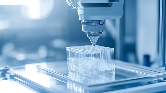 3D Printer Crafting a Transparent Cube