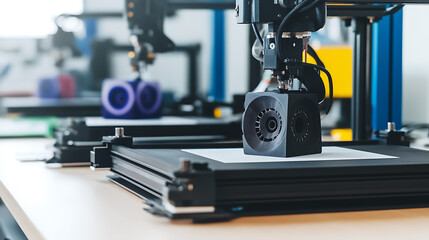 Fototapeta premium 3D Printer in Operation: Close-Up of Printing Process