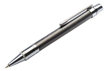 Sleek metallic mechanical pencil isolated on a solid background for design and writing projects transparent background