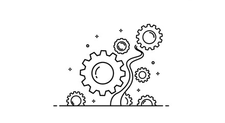 Fototapeta premium Gear mechanism vector illustration for engineering process technology and machine part concept design 100