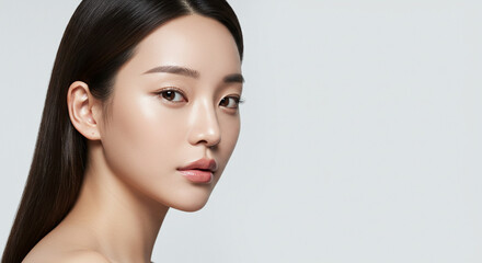 アジアンビューティな美容系モデル、アジア人、韓国人、日本人