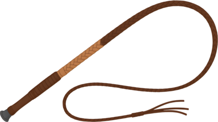 Classic braided leather bullwhip, a symbol of control and action, ready for adventure