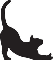 A vector illustration of a black cat silhouette