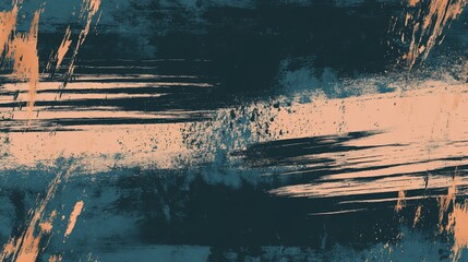 Textured abstract art with blue and peach strokes, gritty and aged