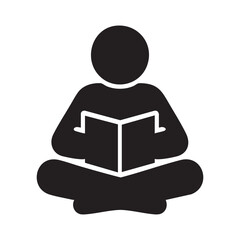 
Cross-Legged Reader Silhouette Icon