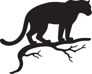 Black and wild animals silhouette vectors of a bear, leopard, and bear cub