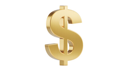 Fototapeta premium Shiny golden dollar sign symbolizing wealth and financial success in a bold 3D render