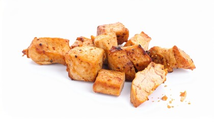 Grilled chicken cubes and strips