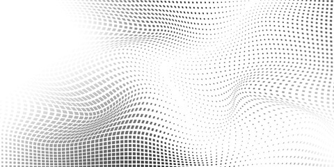 Vector rectangle halftone gradient texture. Vanishing polka dot modern abstract