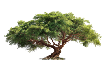 Isolated Ancient Olive Tree on Transparent Background